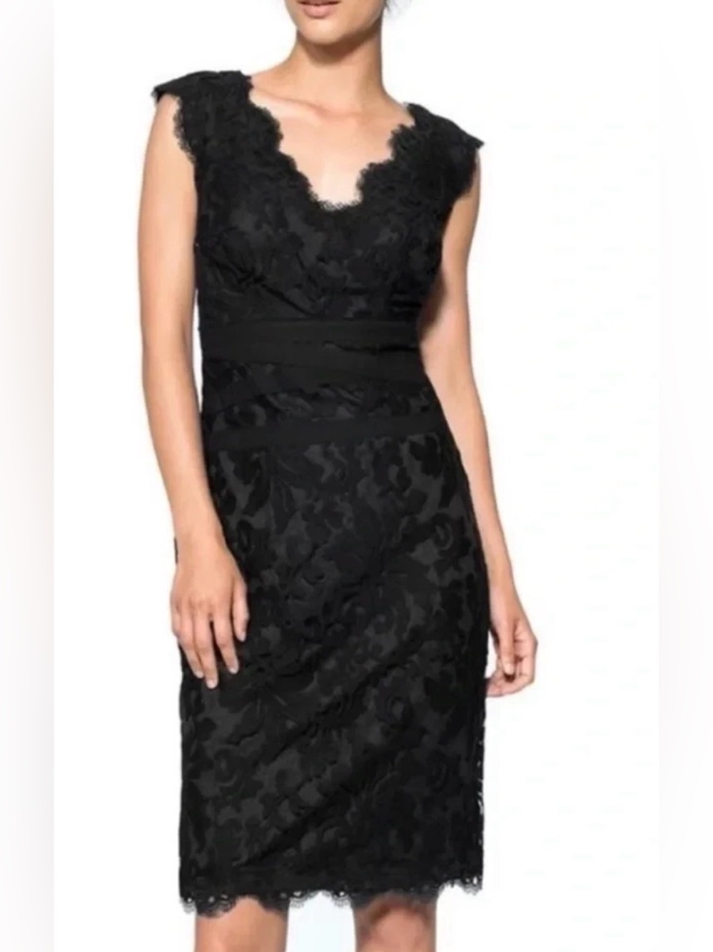 Tadashi Shoji Black Lace Midi Dress